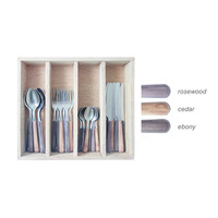 Premium Wood Style 6-Person Dinner Cutlery Set - 24-Piece Stainless Steel, Dishwasher Safe, Elegant Gift Box