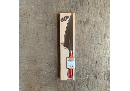 Laguiole BF2051 Laguiole cheese knife blade 12 cm, thickness 1.5 mm with red wooden handle in display