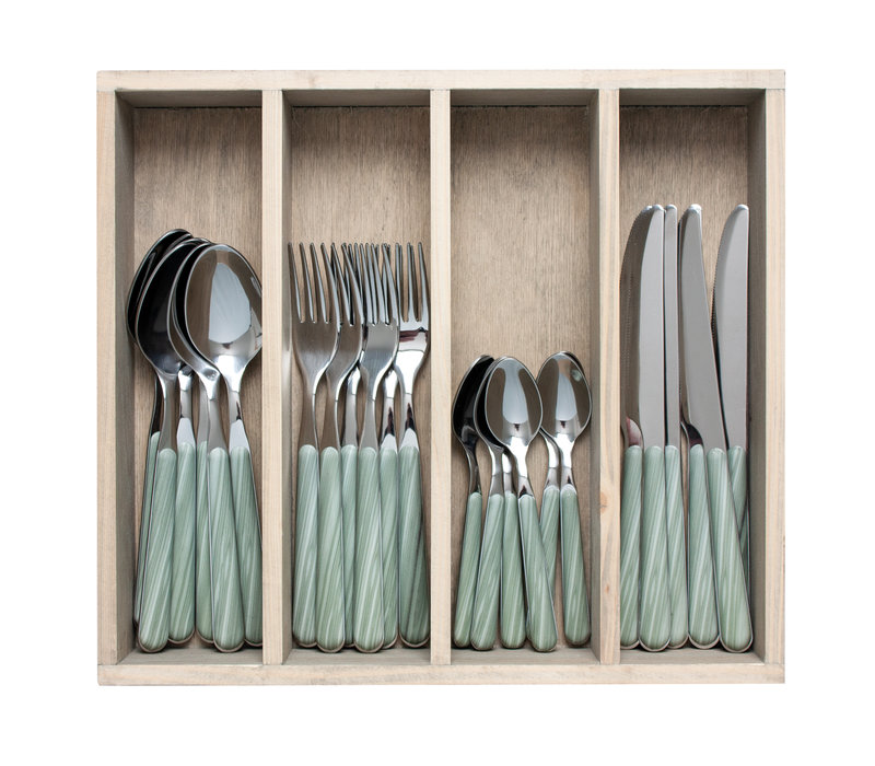 Wood Style 24-piece Dinner Cutlery 'Bamboo'