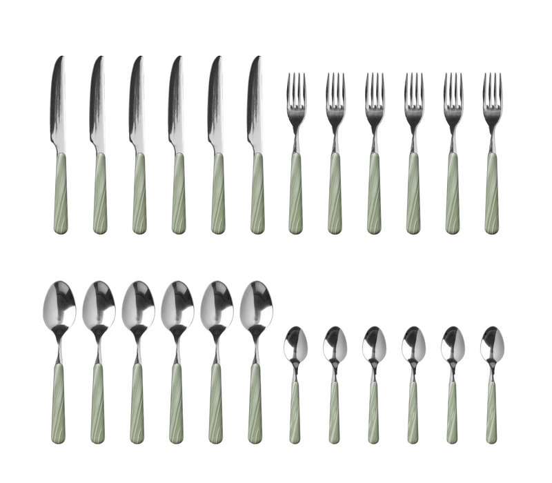 Wood Style 24-piece Dinner Cutlery 'Bamboo'