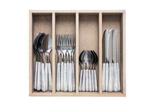 Kom Amsterdam Wood Style 24-piece Dinner Cutlery “Birch” in Box