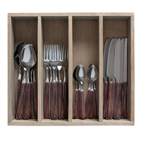 Wood Style 24-piece Dinner Cutlery “Acacia” in Box