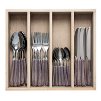 Couverts de table en bois 24 pièces « bois de rose » en boîte