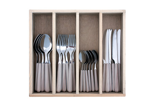 Kom Amsterdam Wood Style 24-piece Dinner Cutlery 'Maple'