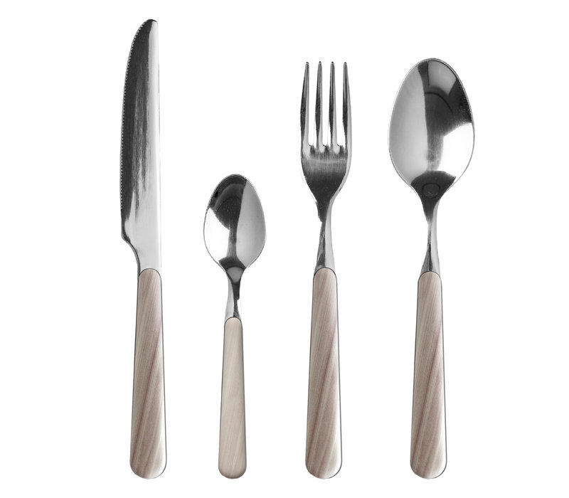 Wood Style 24-piece Dinner Cutlery 'Maple'