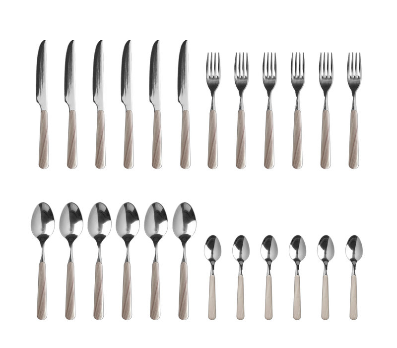 Wood Style 24-piece Dinner Cutlery 'Maple'