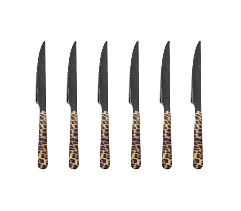 Leopard 6 Steakmesser in Kiste
