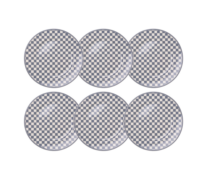 Dépôt d'Argonne set 6 Dinner plate Damier, Grey