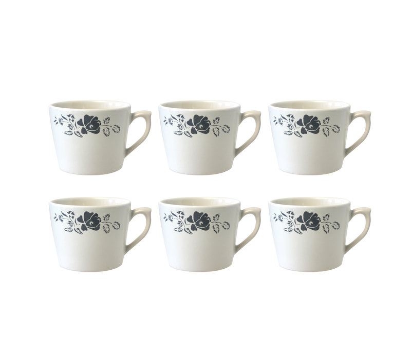 Dépôt d'Argonne lot de 6 Tasse Cappuccino Rose, Gris