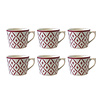 Dépôt d'Argonne Dépôt d'Argonne set of 6 Cappuccino Cup Fleur de Lys, Red