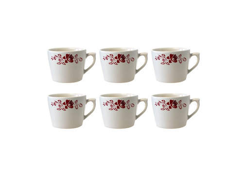 Dépôt d'Argonne Dépôt d'Argonne set van 6 Cappuccino Kop Rose, Rood