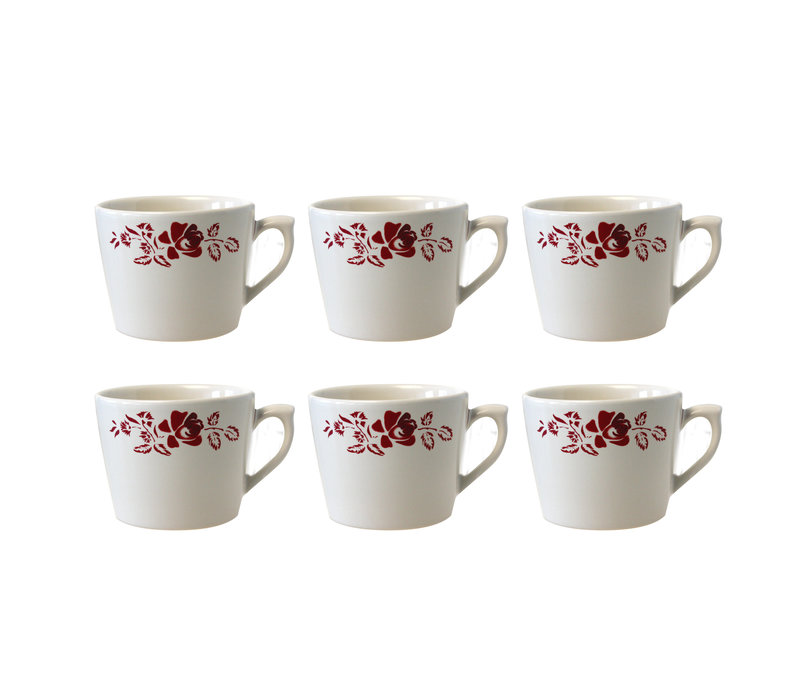 Dépôt d'Argonne set of 6 Cappuccino Cup Rose, Red