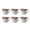 Dépôt d'Argonne Dépôt d'Argonne lot de 6 tasses à cappuccino Arlequin, rouge