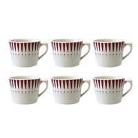 Dépôt d'Argonne lot de 6 tasses à cappuccino Arlequin, rouge