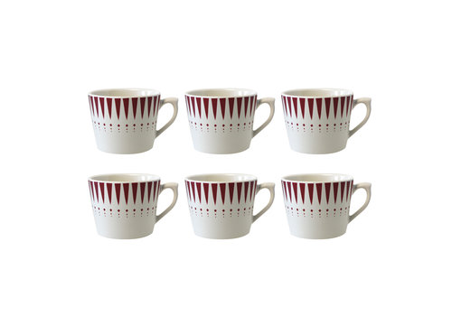 Dépôt d'Argonne Dépôt d'Argonne lot de 6 Tasse Cappuccino Arlequin, Rouge