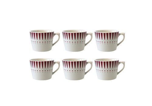 Dépôt d'Argonne Dépôt d'Argonne lot de 6 tasses à cappuccino Arlequin, rouge