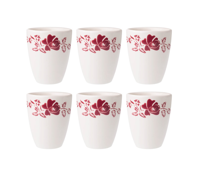 Dépôt d'Argonne set of 6 Cup Rose, Red