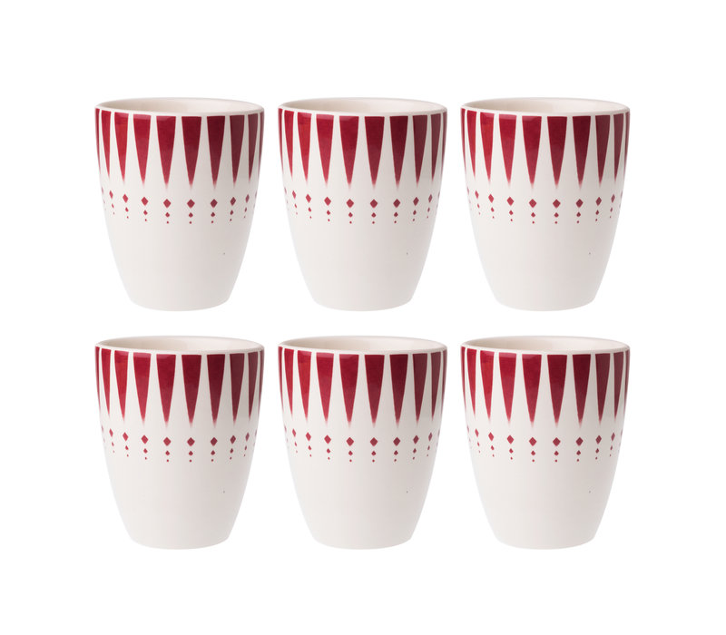 Dépôt d'Argonne set of 6 Cup Arlequin, Red