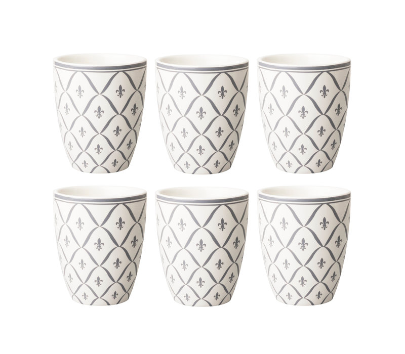 Dépôt d'Argonne set of 6 Cup Fleur de Lys, Gray