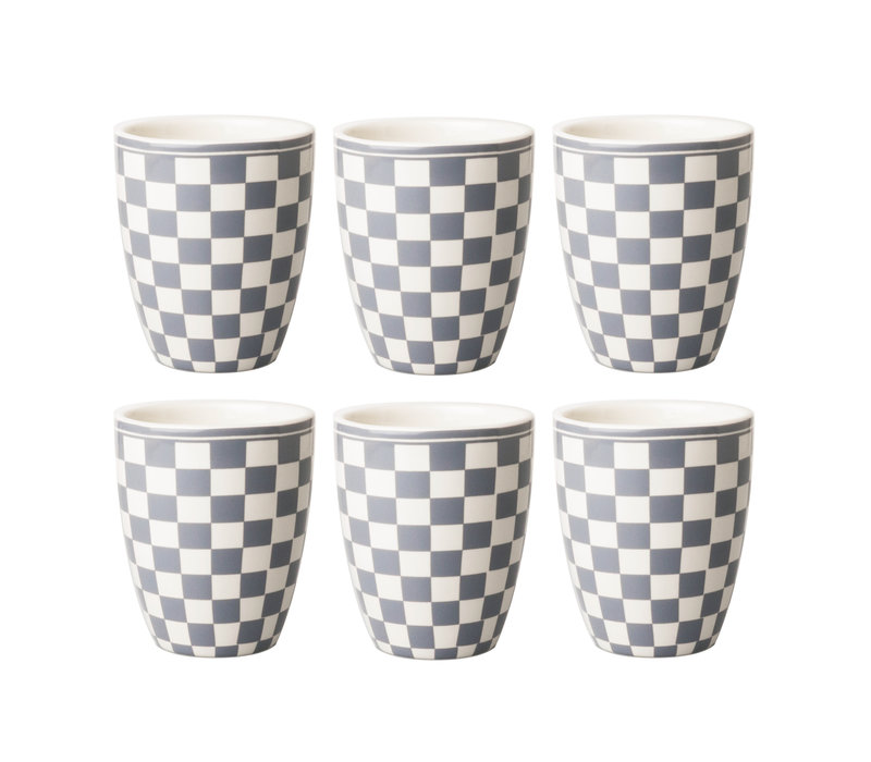 Dépôt d'Argonne 6er-Set Tasse Damier, Grau