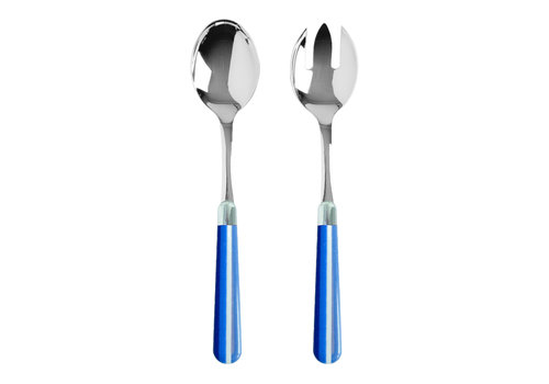 Kom Amsterdam Multi Colour Salad Servers Stripes Blue