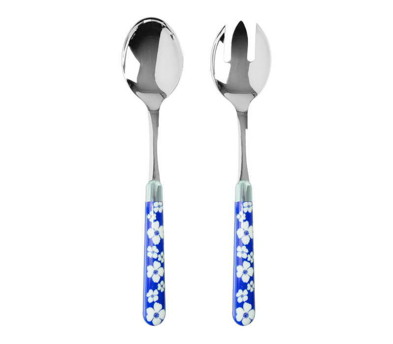 Multi Colour Salad Servers Jasmine Blue