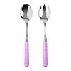 Kom Amsterdam Multi Colour Salad Servers Checkered Pink