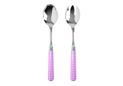 Kom Amsterdam Multi Colour Salatbesteck Kariert Rosa
