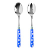 Multi Colour Salad Servers Dots Blue