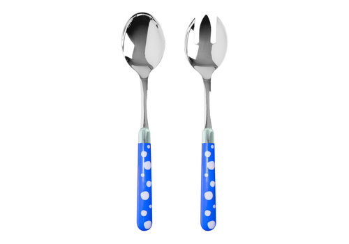 Multi Colour Couverts à Salade Points Bleu