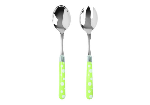 Couvert à la Carte Salad Servers Dots Green