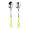 Multi Colour Salad Servers Dots Yellow