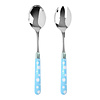 Multi Colour Salad Servers Dots Sky Blue