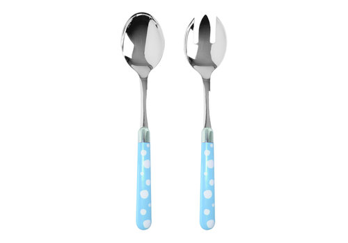Kom Amsterdam Multi Colour Salad Servers Dots Sky Blue