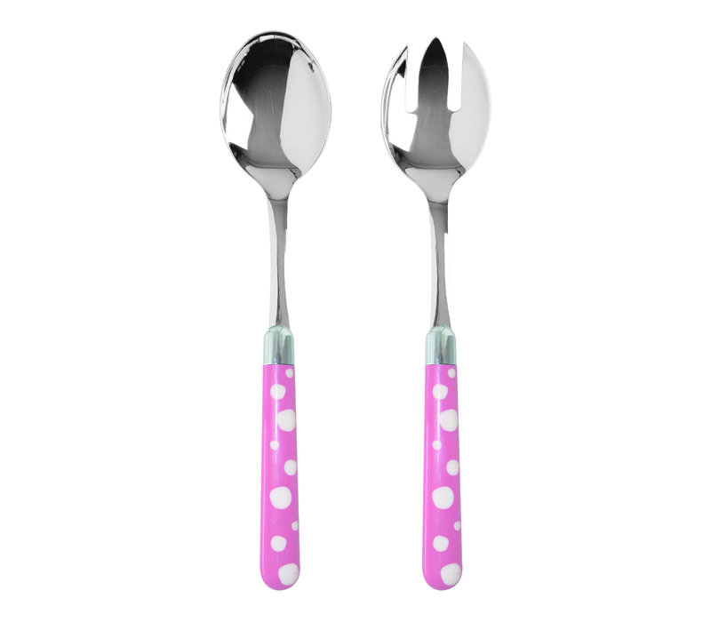 Couvert à la Carte Salad Servers Dots Pink