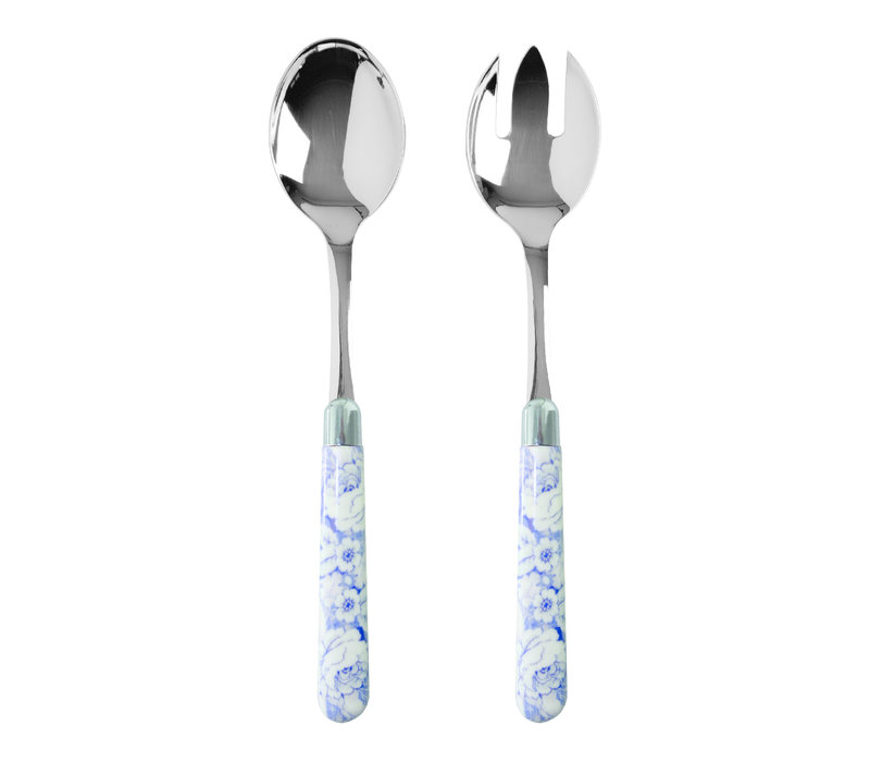 Multi Colour Salatbesteck Kamelie Hellblau