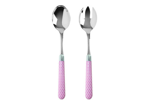 Kom Amsterdam Multi Colour Salad Servers Damasco Pink