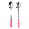 Multi Colour Salad Servers Damasco Red