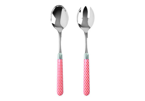 Kom Amsterdam Multi Colour Salad Servers Damasco Red