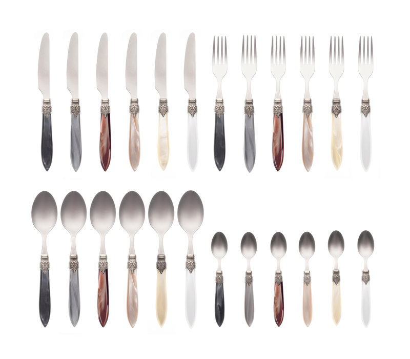 Murano 24-piece Dinner Cutlery 'Earth Mix' in Box