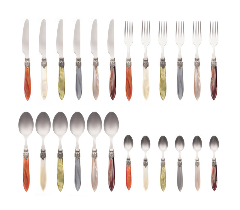 Murano 24-piece Dinner Cutlery 'Fresco Mix' in Box