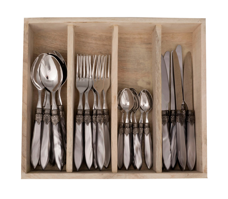 Murano 24-piece Dinner Cutlery "Light Grey" in Box