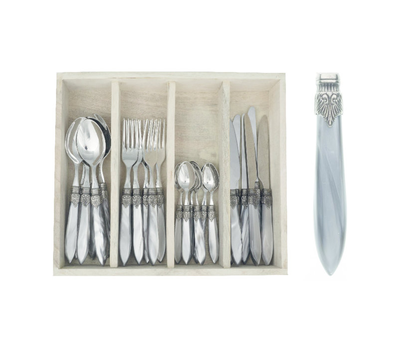 Murano 24-piece Dinner Cutlery "Light Grey" in Box