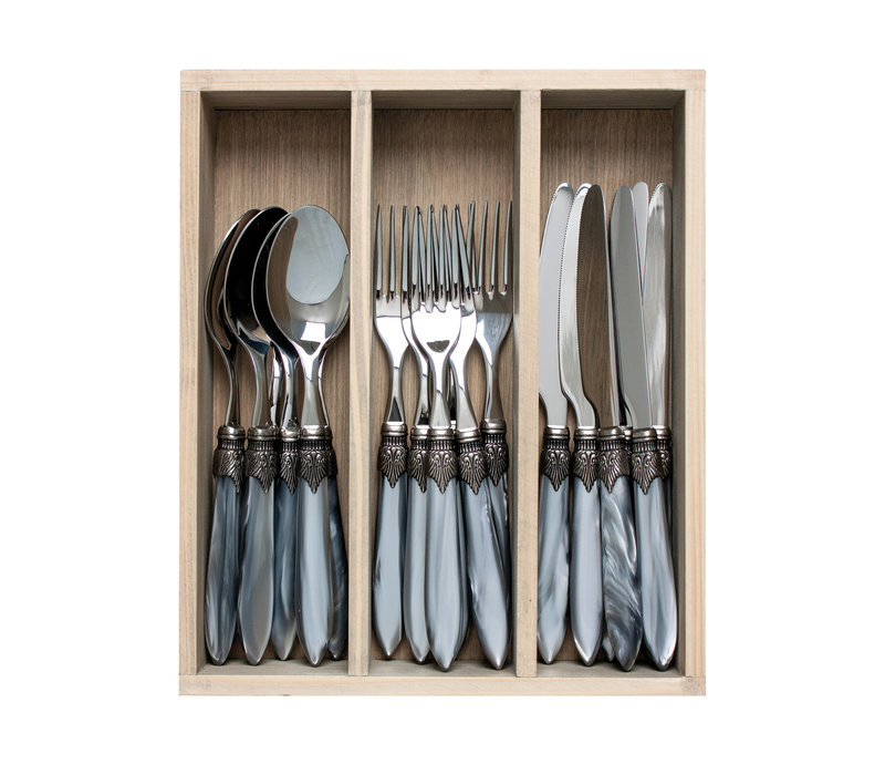 Murano 18-piece Dinner Cutlery "Light Grey" in Box