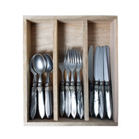 Murano 18-piece Breakfast Cutlery "Light Grey" in Box