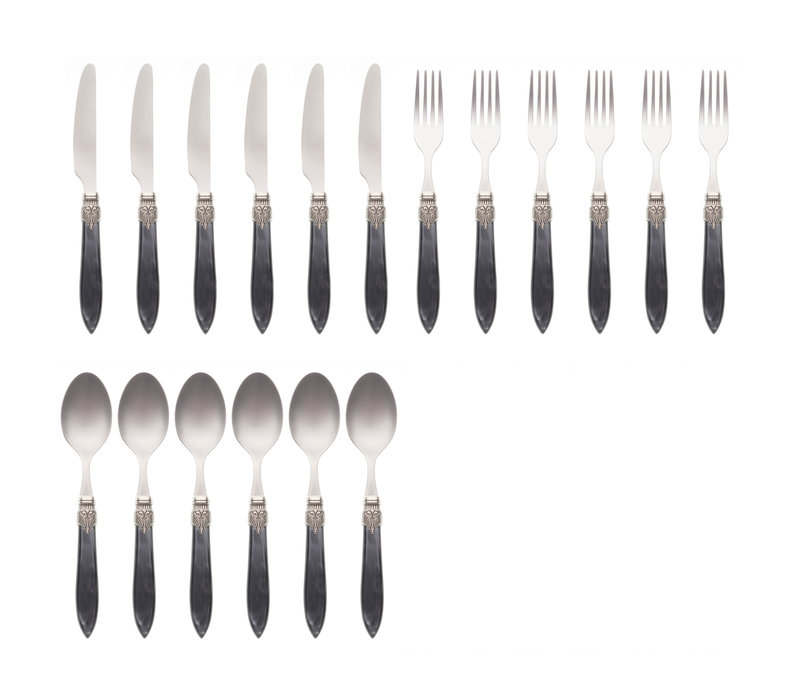 Murano 18-piece Dinner Cutlery "Anthracite" in Box