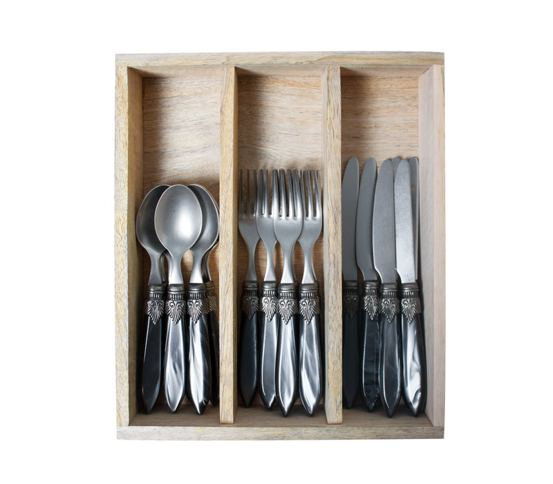 Murano 18-piece Breakfast Cutlery "Anthracite" in Box