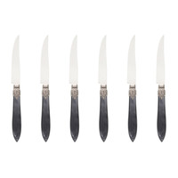 Murano 6 Steak Knives "Anthracite" in Box