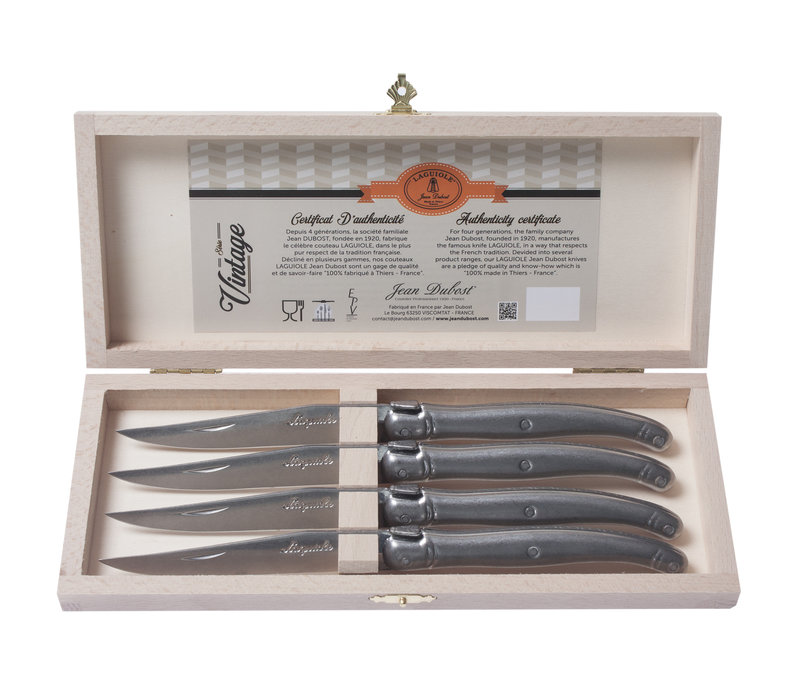 Laguiole Premium 4 Steak Knives Vintage Stainless Steel