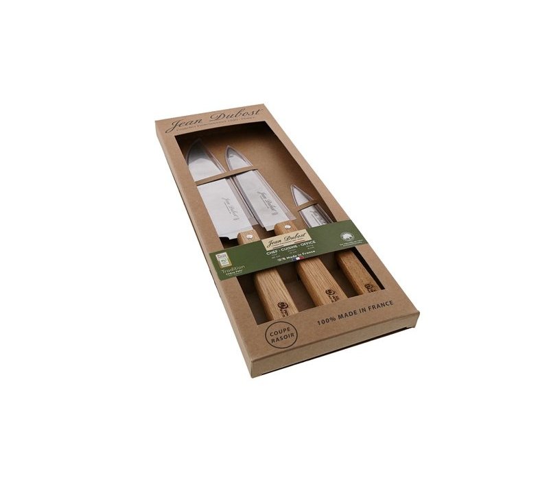 Jean Dubost set of 3 knives: kitchen, chef, office